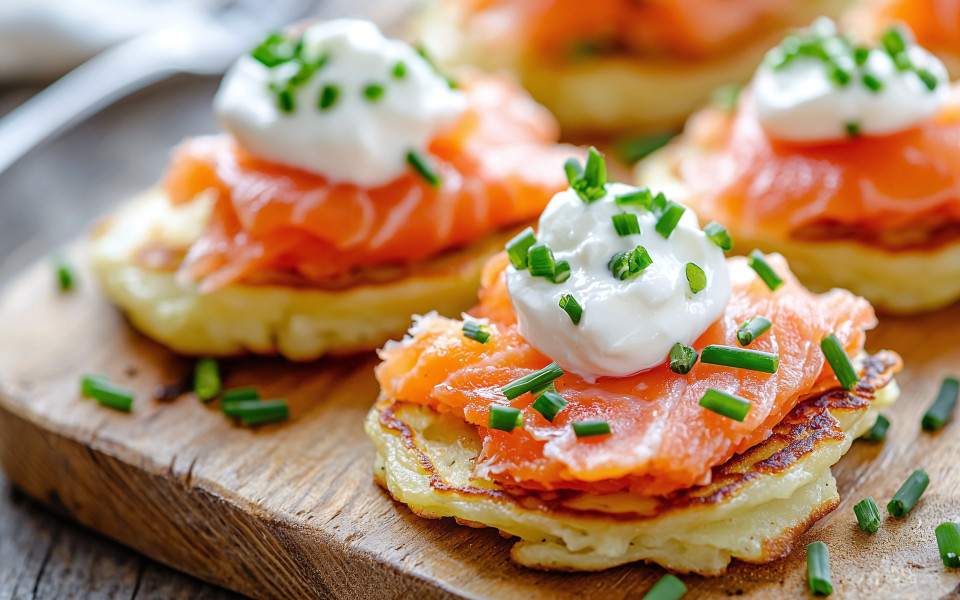 Boxty Kartoffelfladen mit Räucherlachs